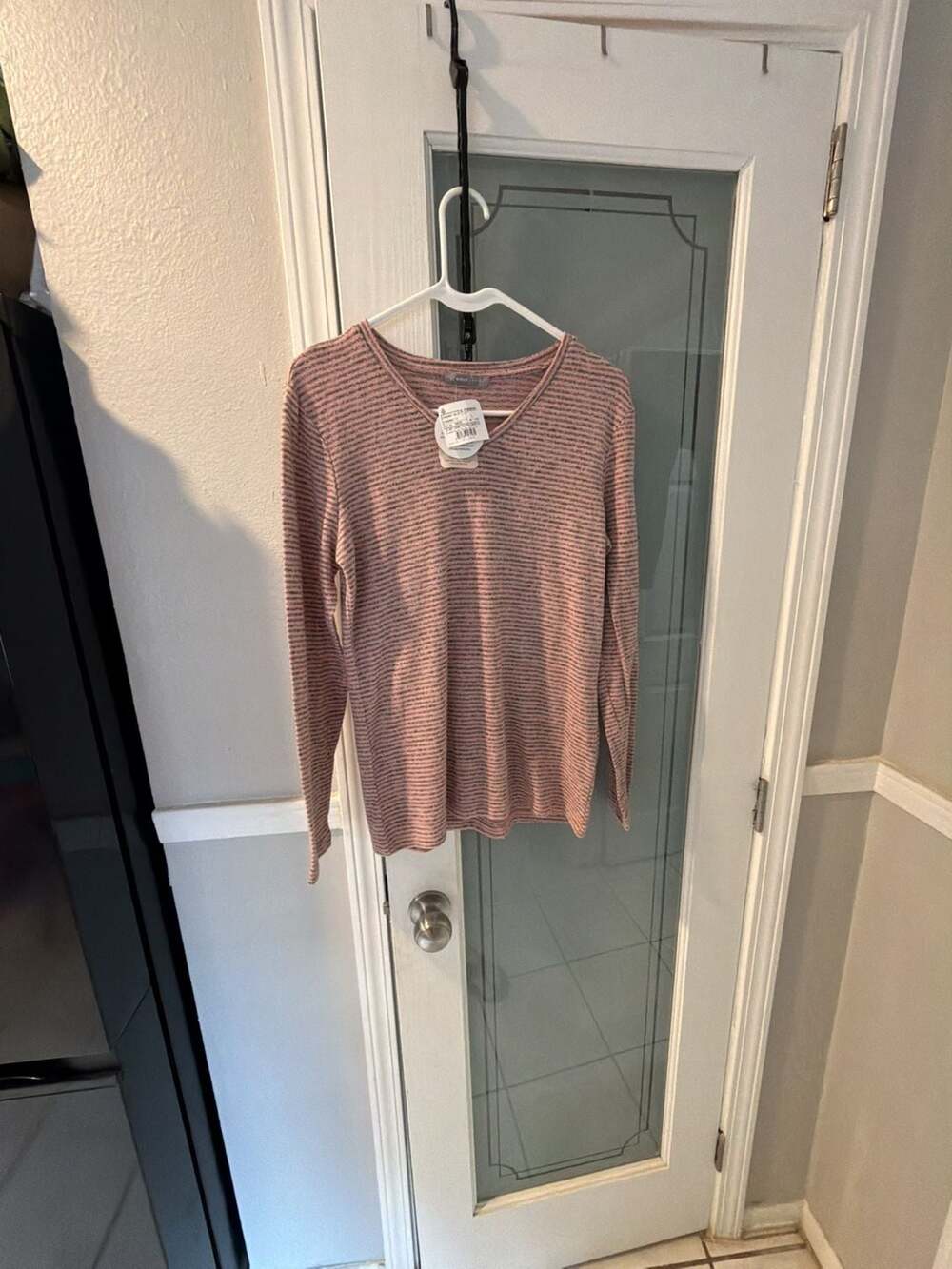 LC Waikiki Basic Long Sleeve V-Neck Striped Knit Sweater